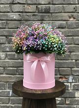 Цветочная композиция из Гипсофила и Розы в шляпной коробке #REPLACE_PRED# Золотухино