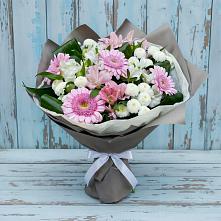 Букет цветов из:  Герберы, Альстромерии и Хризантемы #REPLACE_PRED# Золотухино