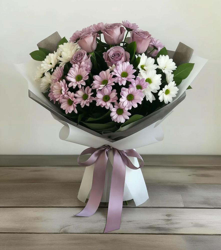 Букет цветов из: Хризантемы и Розы в Золотухино
