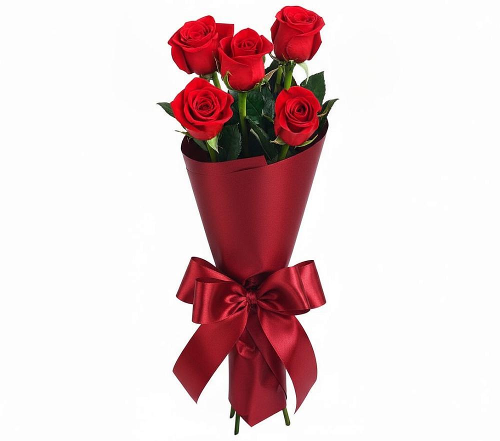Букет 5 Красных роз Эдлесс Лав в Золотухино