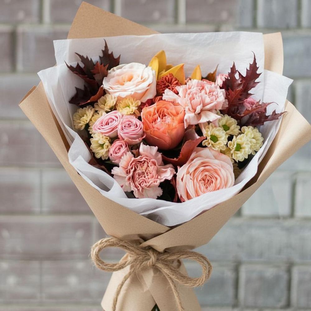 Букет цветов из: Гвоздики, Хризантемы и Розы в Золотухино