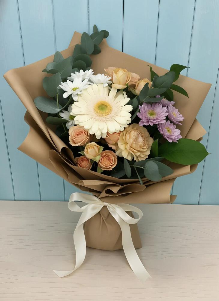 Букет цветов из: Герберы и Хризантемы в Золотухино