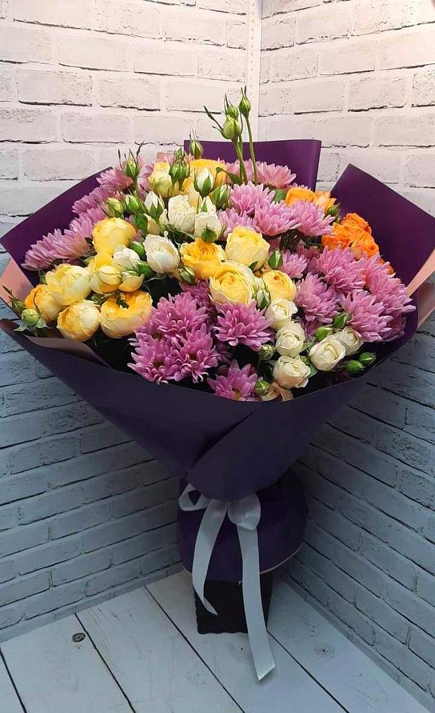 Букет цветов из: Хризантемы и Розы в Золотухино