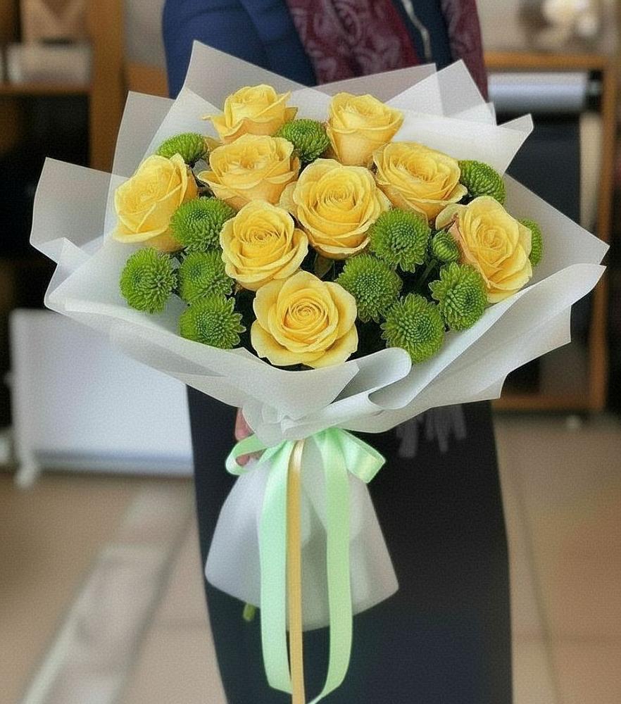 Букет цветов из: Хризантемы и Розы в Золотухино