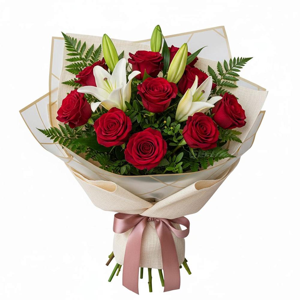 Букет цветов из: Лилии и Розы в Золотухино