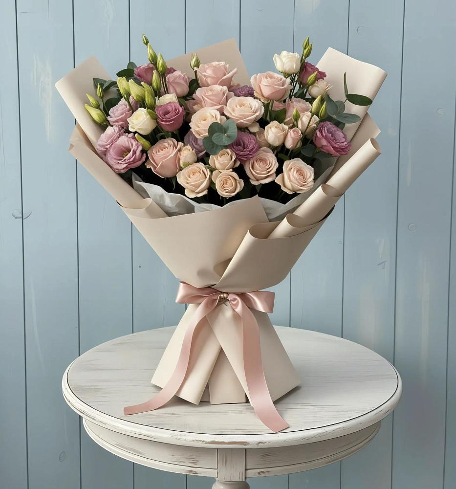 Букет цветов из: Розы и Лизиантусы в Золотухино