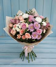 Букет цветов из:  Хризантемы, Розы и Альстромерии в Золотухино