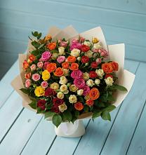 Букет Микс из разноцветных кустовых роз #REPLACE_PRED# Золотухино