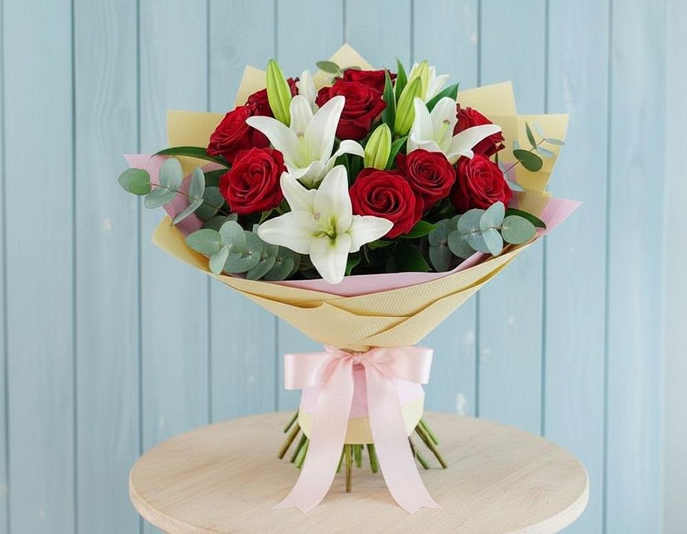 Букет цветов из: Лилии и Розы в Золотухино